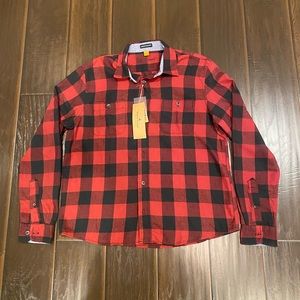 Men’s Tailor Vintage LuxePerformance Buffalo Plaid Flannel Shirt Size Large NWT